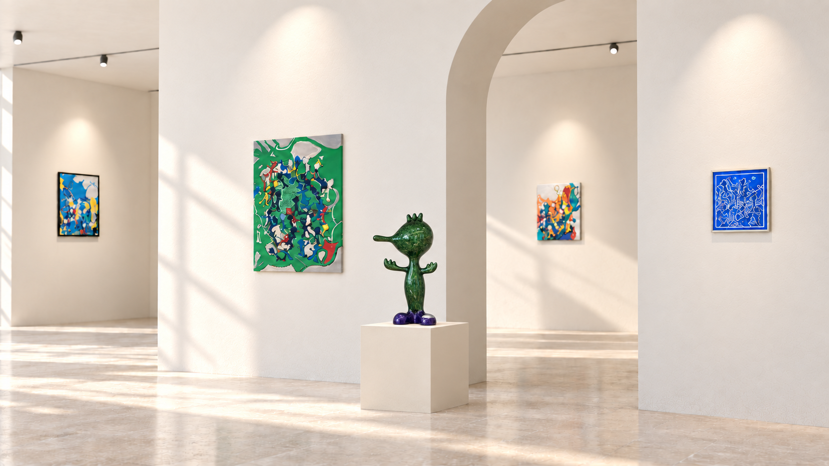 SAM Studio gallery interior with artworks